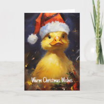Tarjeta de Navidad de Pato Santa