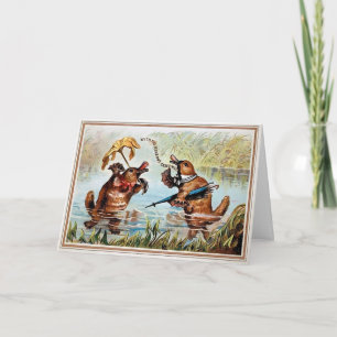 Tarjeta de Navidad de Patos Victorianos