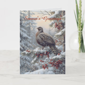 Tarjeta de Navidad de Pavo Salvaje en la Nieve