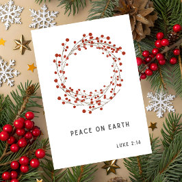 Tarjeta de Navidad de Paz en la Tierra doblada