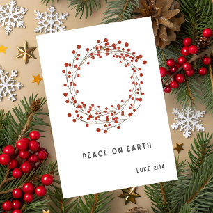 Tarjeta de Navidad de Paz en la Tierra doblada