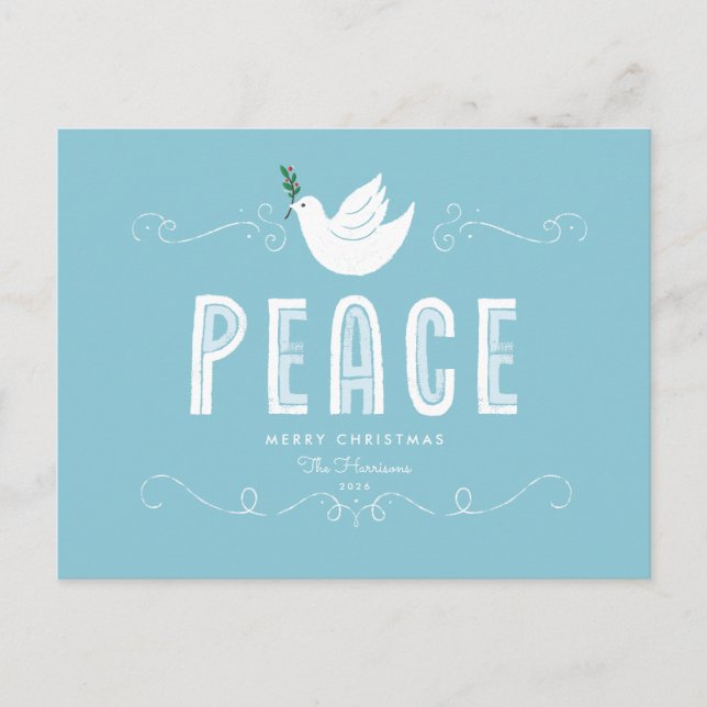 Tarjeta de Navidad de Paz en Navidad (Anverso)