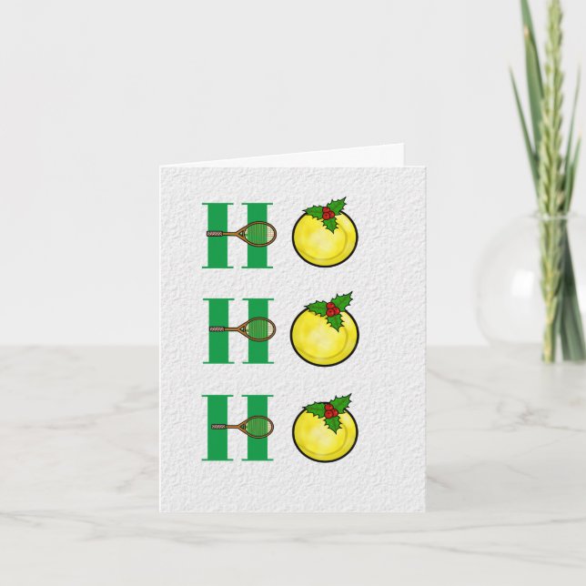 Tarjeta de Navidad de Pelotas de Tenis Divertidas (Anverso)