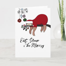 Tarjeta de Navidad de Perezoso