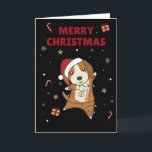 Tarjeta de Navidad de Perro Animales de Invierno B<br><div class="desc">El perro beagle en Navidad con luces de hadas. Animales divertidos con regalos y nieve para las fiestas. También divertido para Navidad en Julio. Los perros son animales lindos y son perfectos para Navidad.</div>