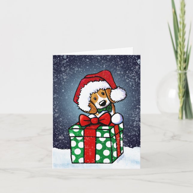 Tarjeta de Navidad de Perro Beagle (Anverso)