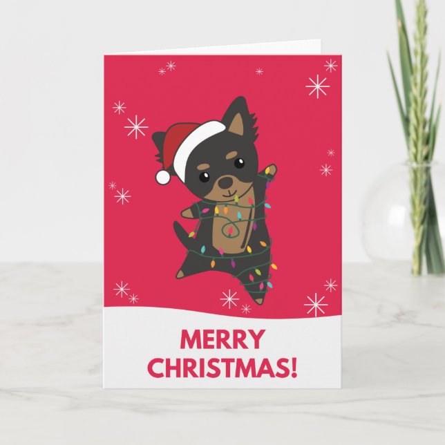 Tarjeta de Navidad de perro Chiwawa Animales de in (Anverso)