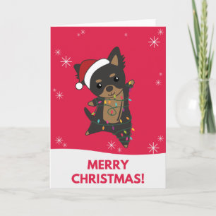 Tarjeta de Navidad de perro Chiwawa Animales de in