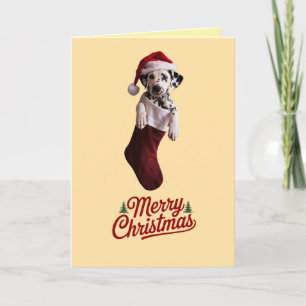 Tarjeta de Navidad de perro dálmata lindo