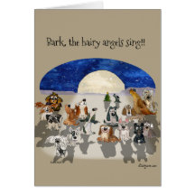 Tarjeta de Navidad de perro de dibujos animados