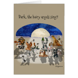 Tarjeta de Navidad de perro de dibujos animados