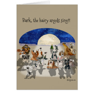 Tarjeta de Navidad de perro de dibujos animados