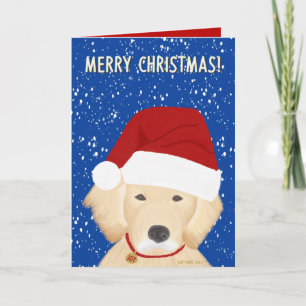 Tarjeta de Navidad de perro de Santa