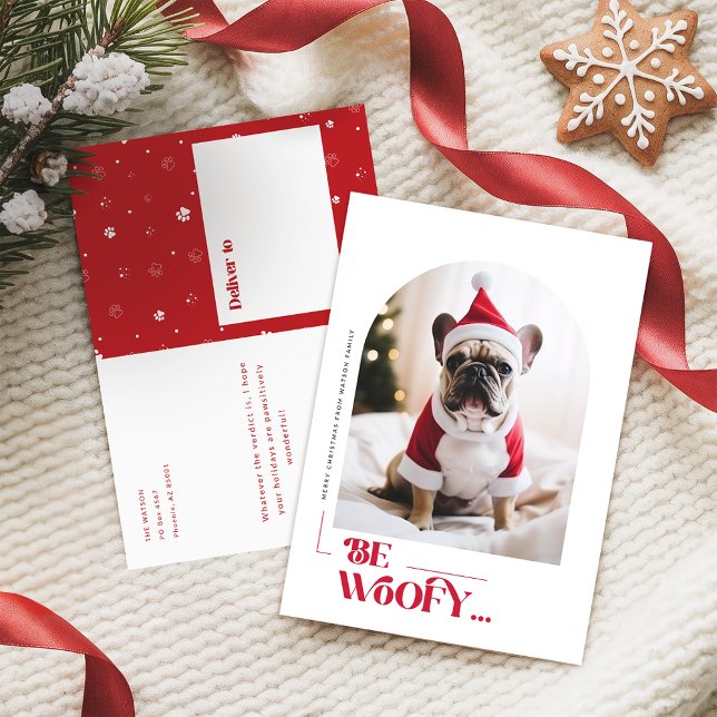 Tarjeta de Navidad de perro divertido minimalista (Subido por el creador)