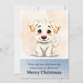 Tarjeta de Navidad de Perro Divertido y Lindo