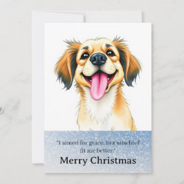 Tarjeta de Navidad de Perro Divertido y Lindo