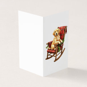 Tarjeta de Navidad de Perro en Mecedora