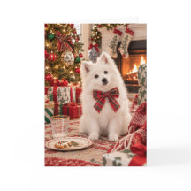 Tarjeta de Navidad de Perro Esquimal Americano