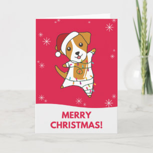 Tarjeta de Navidad de perro Jack Russel Animales d