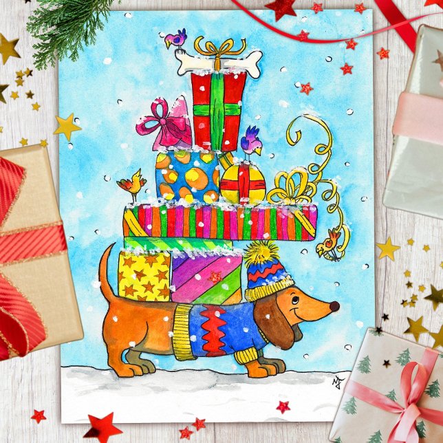 Tarjeta de Navidad de perro lindo (Subido por el creador)