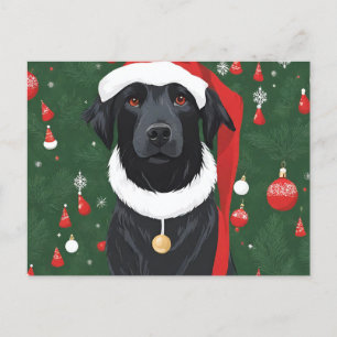 Tarjeta de Navidad de Perro Negro Fiesta