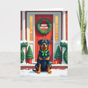 Tarjeta de Navidad de Perro Nevado
