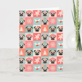 Tarjeta de Navidad de Perro Pug