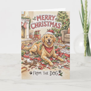 Tarjeta de Navidad de Perro Retriever Dorado