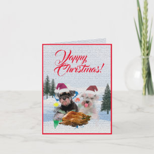 Tarjeta de Navidad de perro Schnauzer linda person