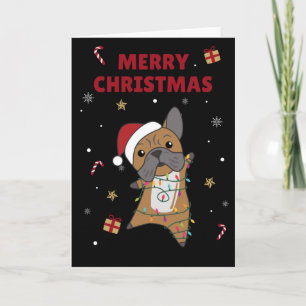 Tarjeta de Navidad de perros Bulldog Animales de I