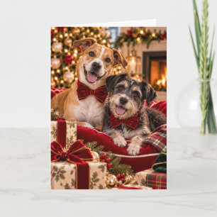 Tarjeta de Navidad de Perros de Rescate