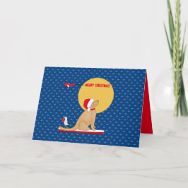 Tarjeta de Navidad de Perros Surfistas en el Día d