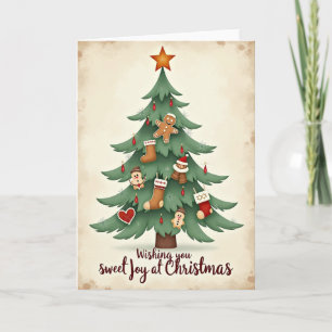 Tarjeta de Navidad de Personas de Pan de Jengibre