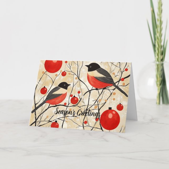 Tarjeta de Navidad de Petirrojo (Anverso)