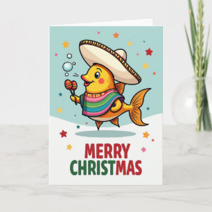 Tarjeta de Navidad de Pez Dorado