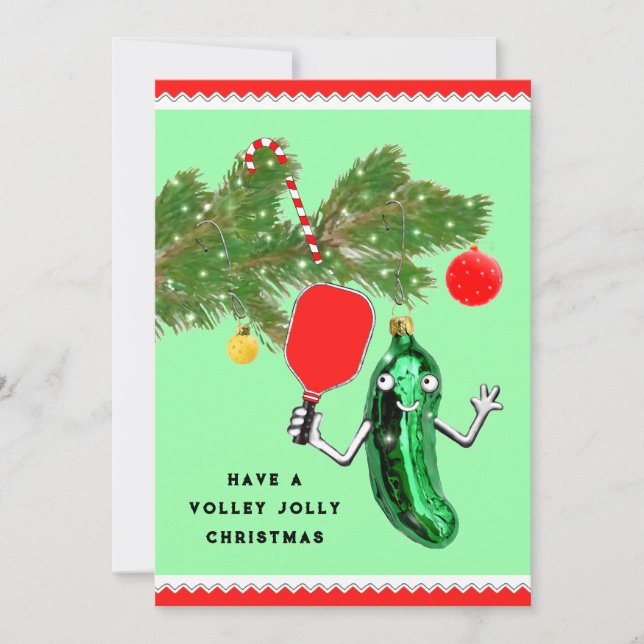 Tarjeta de Navidad de Pickleball (Anverso)