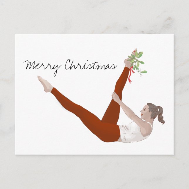 Tarjeta de Navidad de Pilates (Anverso)