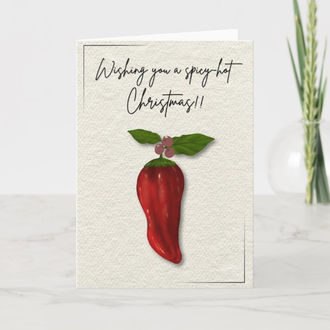 Tarjeta de Navidad de Pimiento Picante  (Anverso)