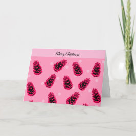 Tarjeta de Navidad de Piñas Rosadas