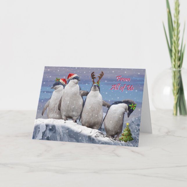 Tarjeta de Navidad de Pingos Fiesta (Anverso)