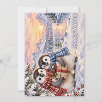 Tarjeta de Navidad de Pingüinos Feliz Navidad