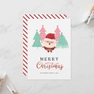 Tarjeta de Navidad de Pino de Papá Noel