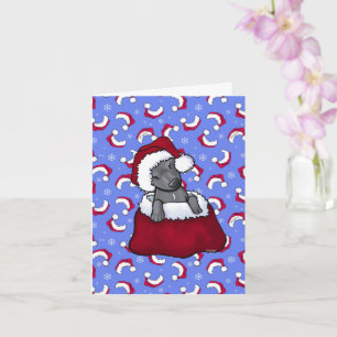 Tarjeta de Navidad de Pit Bull de KiniArt