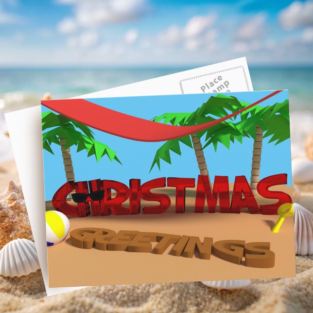 Tarjeta de Navidad de Playa Felicitaciones (A fun and festive postcard to send to your family and friends)
