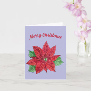 Tarjeta de Navidad de Poinsettia - Lavanda