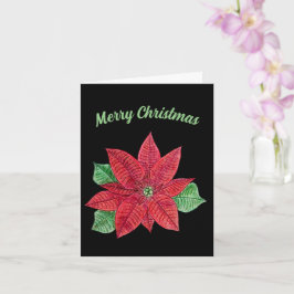 Tarjeta de Navidad de Poinsettia - Negro