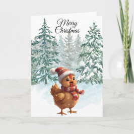 Tarjeta de Navidad de Pollo Doble con Felicitacion