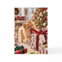 Tarjeta de Navidad de Pomerania Tarjeta de Vacacio