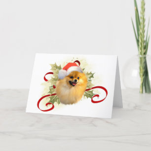 Tarjeta de Navidad de Pomeranian