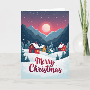 Tarjeta de Navidad de Pueblo Invernal